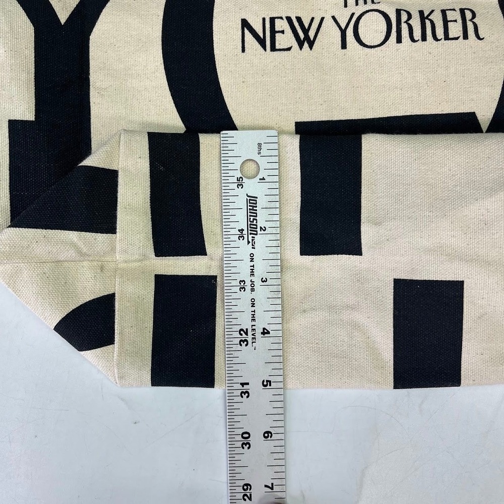 The New Yorker Magazine Canvas Tote Bag Natural Cream Black Logo 100% Cotton - Picture 9 of 9